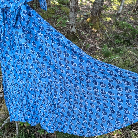 EMERSON FRY India Collection Women's Cotton Long Sleeve Maxi Dress, size Small - Picture 2 of 13